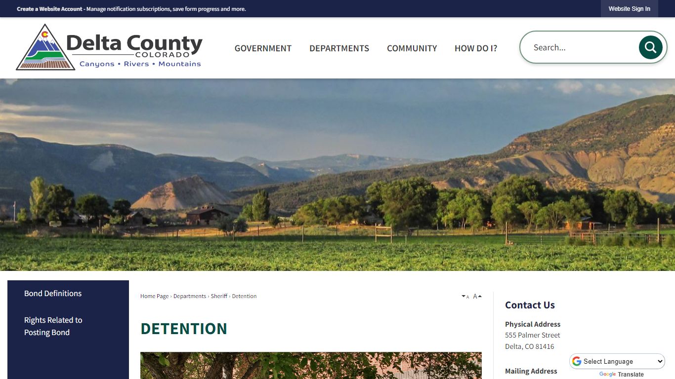 Detention | Delta County, CO - Official Website