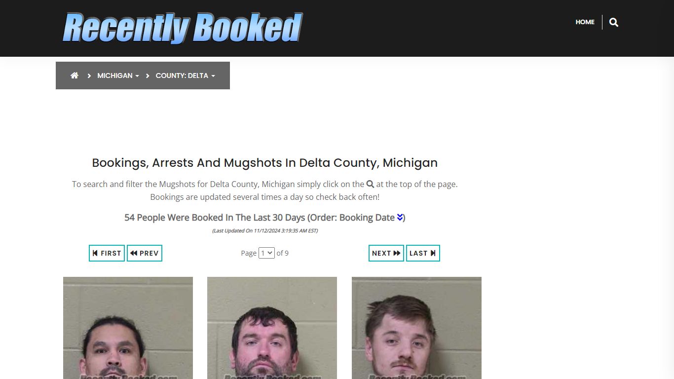 Bookings, Arrests and Mugshots in Delta County, Michigan - Recently Booked